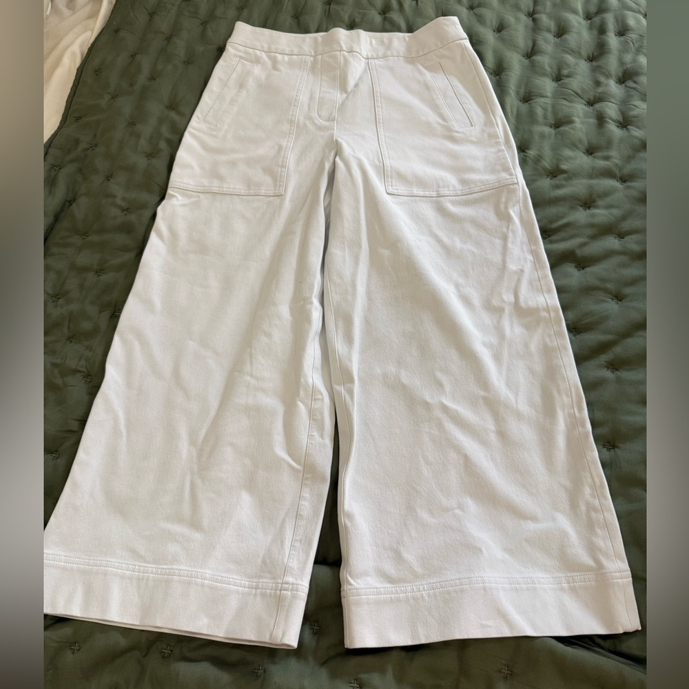 SPANX white wide leg crop